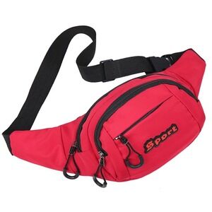 NWOT Red Sport Fanny Pack Zipper Belt Bag Travel Hiking Festival Waist Bag Purse